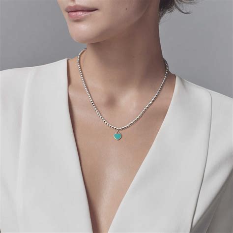 tiffany choker|tiffany beaded necklace with heart.